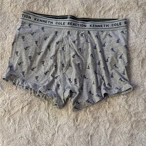 Kenneth Cole Mens Gray & Blue Shoes Boxer Briefs Size Medium